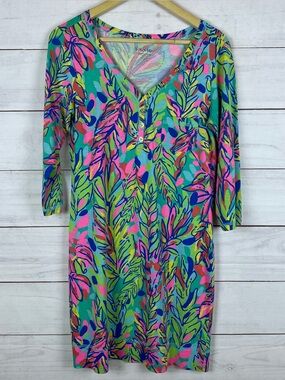 Lilly Pulitzer Palmetto Dress Hot Spot Multi Pima Cotton Size Medium
